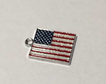 American flag, enamel, stainless steel