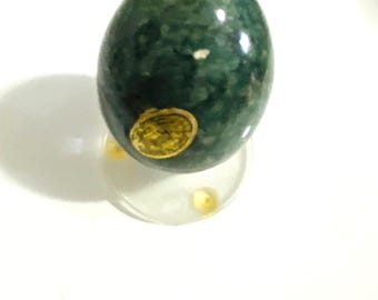 Green, 2 Genuine Alabaster Eggs, 2.5” long, crafted in Italy