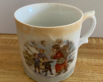 Rare, Altenburg China, Child's Cup, 1920-30s, Porcelain, St Nick & Children