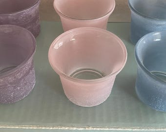 Frosted Pastel Votive, Retired Candleholders, Partylite, P7299, 1990s in box, demo item