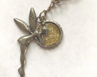 Fairy, Pixie Dust, gold, Key Ring, Chain  KC6