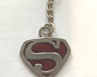 Superman logo, Red, Key Ring, Chain  KC5