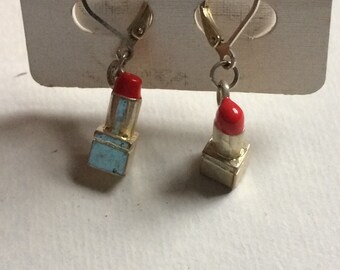 Lipstick, Enamel, Sterling Silver, Lever Back, ER35