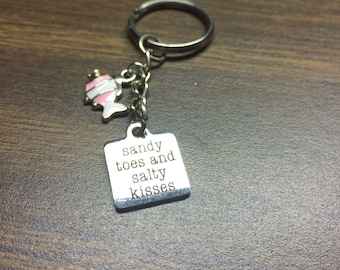 Key Chain, Sandy, Toes, Salty Kisses, Fish, Charm KC18