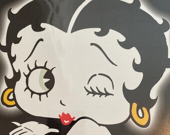 Vintage - Betty Boop, Kiss, metal, bar sign, Humor, 12" x 16, USA V0906