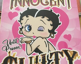 Betty Boop, Innocent, metal, bar sign, Humor, 12" x 16, USA V2581