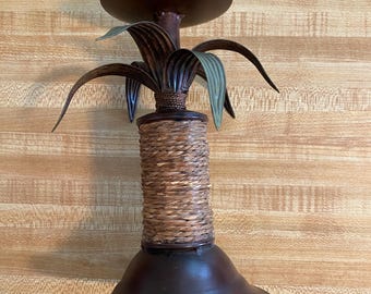 Palm Tree, Metal, Candle Holder, Coastal theme, 8" tall