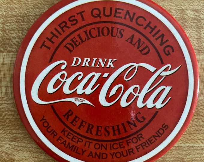 Featured listing image: Coca-Cola, Delicious & Refreshing, Round Retro Magnet, 3" diameter, M2330