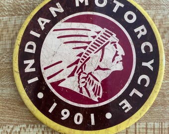 Indian Motorcycle, 1901, Round Retro Magnet, 3" diameter, M1934