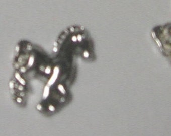Lot of 2 pcs - Horse, floating, living locket, scrapbook, 10mmx8mm, silver plated, charm FLH2