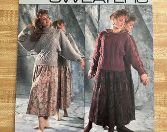 Dolman Sweaters, 4 styles by Marion Kelley, 1987,  Leisure Arts Leaflet 573, knit patterns
