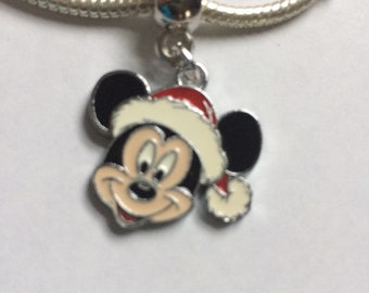 Santa, Mickey, Love, Fashion, Snake, Silver plate, Bracelet 7"