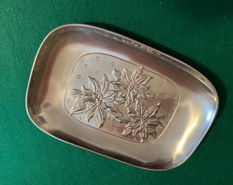 Holiday Bread or Trinket Stainless Steel Tray