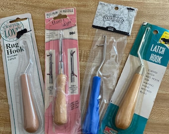 Assorted Rug Hooks, Latch & Punch, New-Vintage