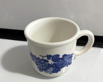 Coffee Mug, Italy, 1996, Blue Grapes & Vine, 3 1/2” T x 3 1/2” W