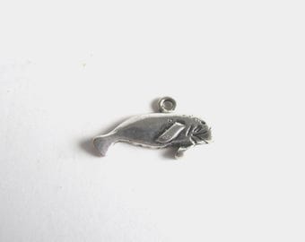 Manatee, Sea Cow, Charm, Antique Silver   AP2032