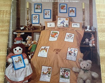 Mother Goose,  Cross Stitch, Nursery Rhyme Graphics ,  by Studio M, Booklet, 1982