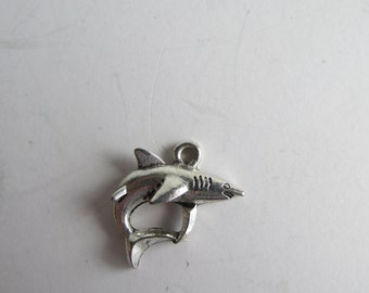 Shark, Charm, Antique Silve, Tibetan Pewter   SK1