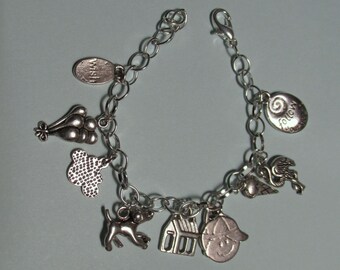 UP movie theme Charm Bracelet  Silver plated  - 7 1/2" adjustable