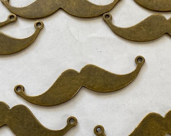 Lot of 24, Antique Brass, Connector, 2” long Mustache  AB44