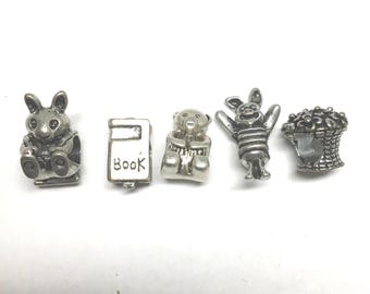 Winnie the Pooh, Rabbit, Piglet, Tree, Book, Fashion Beads.  WP5