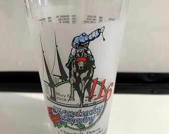Kentucky Derby, Commemorative Mint Julep Glass, Race Souvenir, 1990, prev owned
