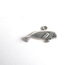 Manatee, Sea Cow, Charm, Antique Silver   AP2032