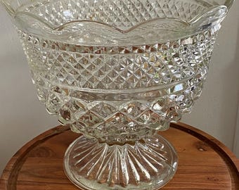 Wexford, EAPG, Compote Trifle Bowl, Diamond Pt, 8” W x 7” T, 1962-98