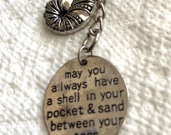 Shell in your pocket word charm, keychain   KC-10