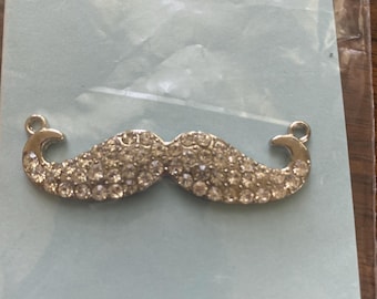 Mustache, Rhinestones, Connector pendant