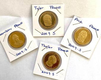Presidential Dollar, Statue of Liberty,  Proofs, 2009 S, 4 pc set, use for custom jewelry