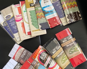 Sewing, 16 pkgs, Rick Rack, Bias Tape, Binding, Hem Facing