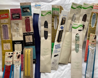 15 assorted Zippers, vintage, 7”-22” long