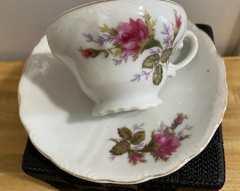Coffee Cup & Saucer,  Moss Rose, 1960s