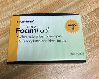 Black foam ink pad, plastic case, no ink, Stamp-ever, #3395