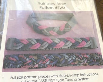 Tube Belt & Necklace, Rainbow Braid Pattern, 1991 instruction booklet, EW3