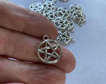 Three Pentacle Charms, Wicca, 5 pt Star
