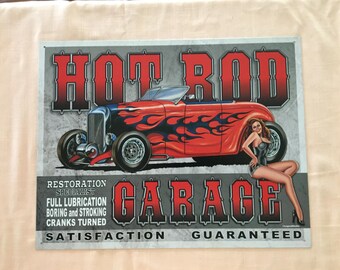 Hot Rod Garage, metal sign, 12 x 16, USA H1626