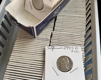 Jefferson Nickels, 1995-2026 Choice Mint P or D, Year