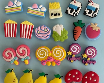 Croc Button, Snaps, Food Misc, Silicone, Novelty, Children or Adult, 1" dia