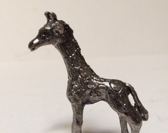 Spoontiques, Giraffe, Figurine, Fantasy, solid pewter, 1980s, 2 1/4" tall