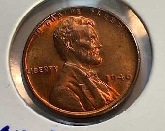 1946, Uncirculated Lincoln, Wheat Cent, MS, , no mint mark, Philadelphia