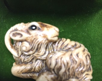 Goat, Netsuke Reproductions in Bas-relief by Ralph Massey, 1980, Animal Series