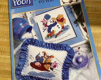 Pooh, Counted Cross Stitch Instructions, Merry Christmas, Winter Scenes, 1999