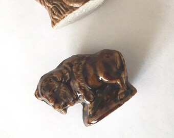 Wade Whimsies, Bison, Rose Tea premium, 1999, Endangered NA Animals Series