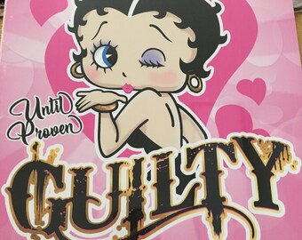 Betty Boop, Innocent, metal, bar sign, Humor, 12" x 16, USA V2581