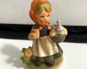 Country Girl, Bread & Wine, Napcoware, 1950s, 4” tall