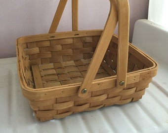 Basket, Woven, Double Handle, 12” square.
