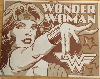 Wonder Woman, Duo Tone, metal sign, 12 x 16, USA H1734