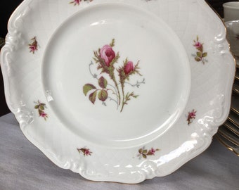 Lithenbach, Bavaria, Germany, Moss Rose, Dessert plate, approximately 7”